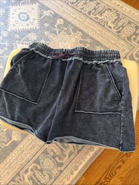 Women's Washed Denim colored Casual Drawstring Shorts Size M